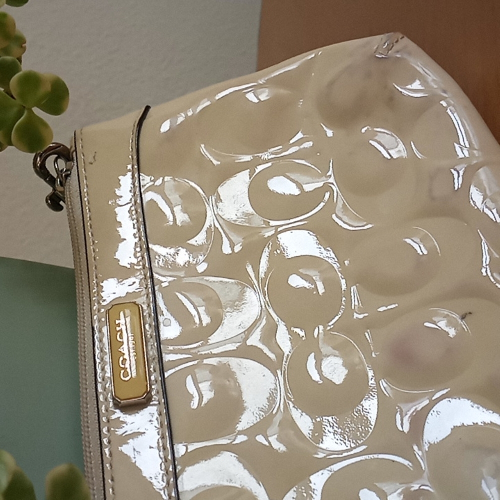 Coach patent leather wristlet